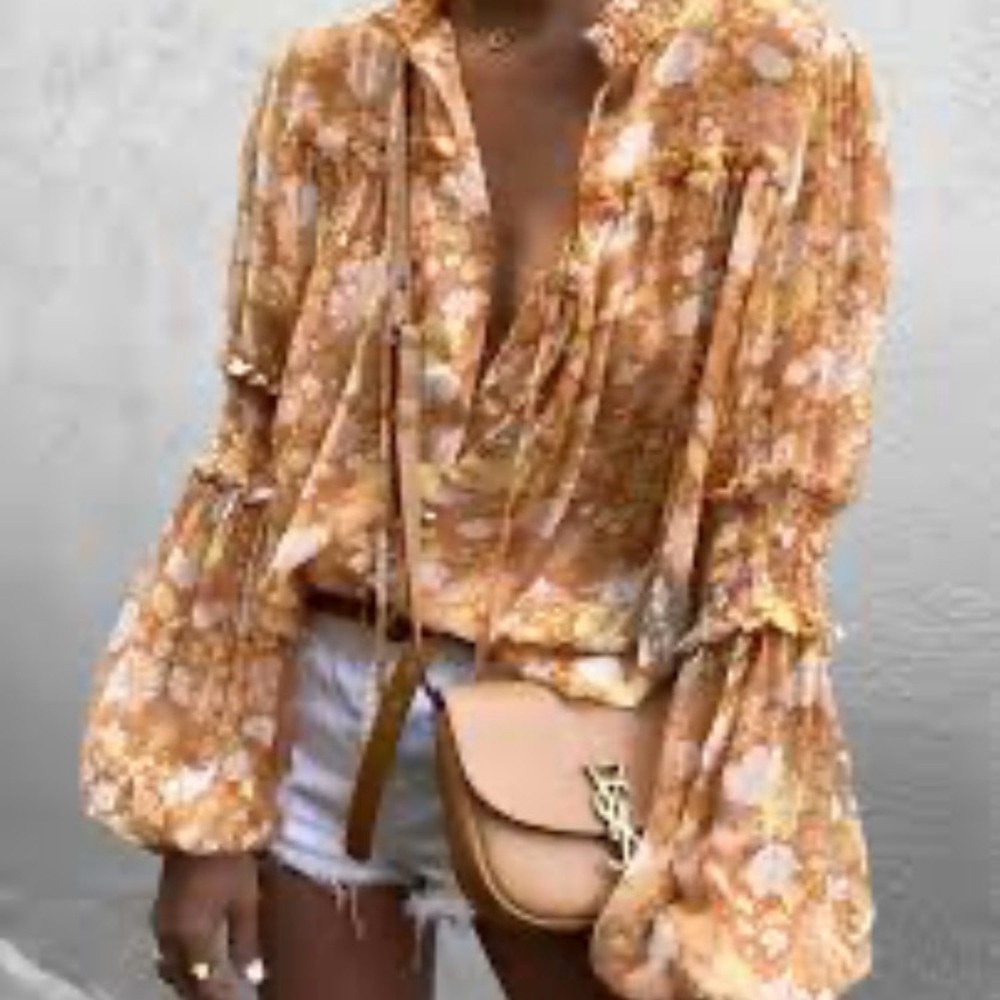 O.P.T. Floral Long Sleeve Blouse NWT / Anthropology Small